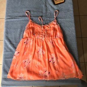 Coral spaghetti strap top.
